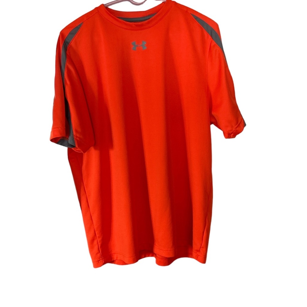 Under Armour Men’s Orange/Gray Heat Gear SS Shirt Size Large